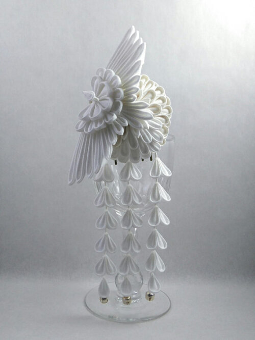 Swan Bridal headpiece with droplets002