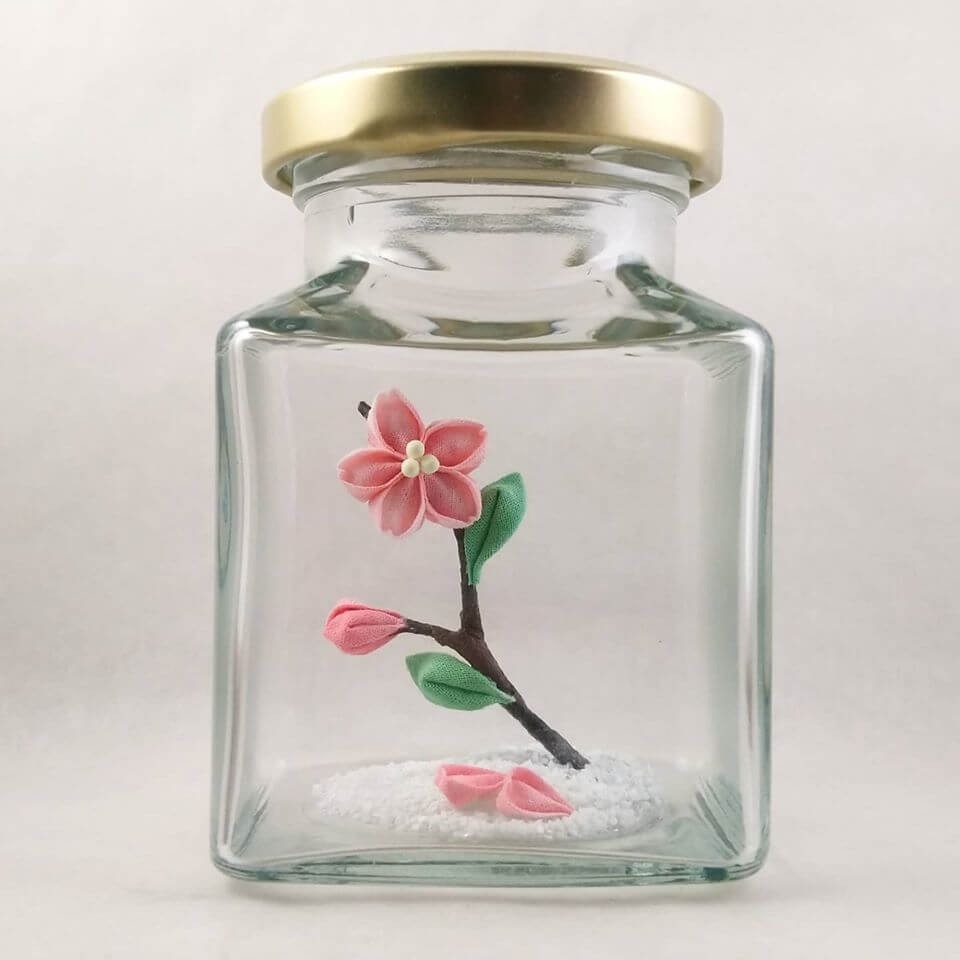 We have designed this Kanzashi Cherry Blossom Branch Bottle Terrarium, so that everyone can enjoy an indoor hanami.  

Enjoy and stay safe.