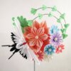 Crane Dalia Aster Bouquet Tsumami Zaiku Headpiece 001
