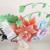 Crane Dalia Aster Bouquet Tsumami Zaiku Headpiece 003