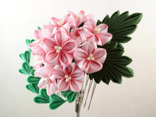 Handpainted Cherry Blossom Tsumami Zaiku Facsinator003