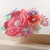 Peony Aster Bouquet & Butterfly Tsumami Zaiku Headpiece 006