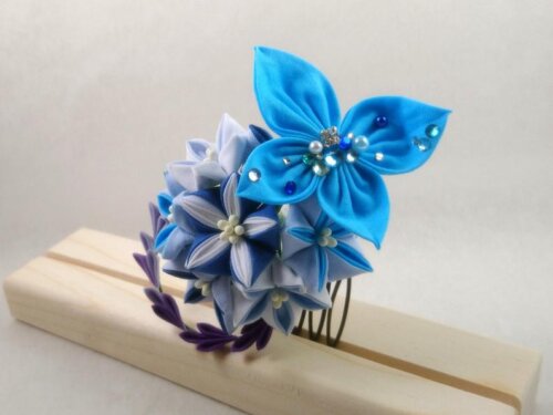 Platycodon Bushclover & Butterfly Kanazashi Fascinator 002