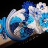 Ocean Wave Kusudama and Flower Bouquet Headpiece001
