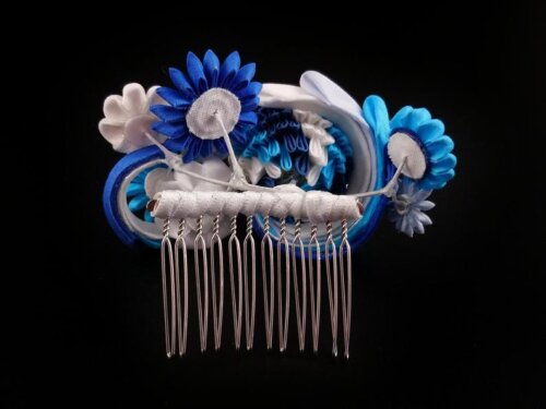 Ocean Wave Kusudama and Flower Bouquet Headpiece009