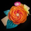 Orange Peony Bouquet Headpiece003