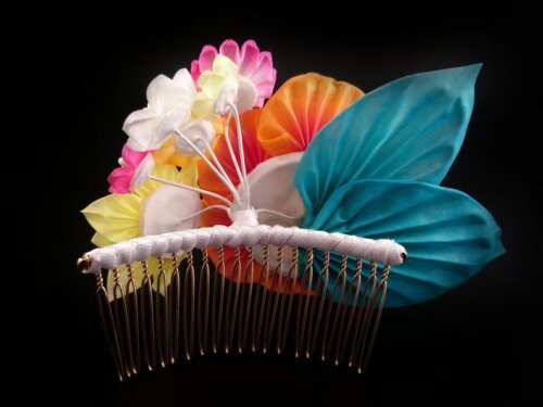 Orange Peony Bouquet Headpiece008