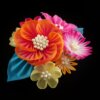 Orange & Pink Bouquet Headpiece007