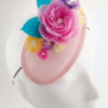 Pink Peony Teardrop Fascinator with Butterfly and Flowers001