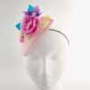 Pink Peony Teardrop Fascinator with Butterfly and Flowers002