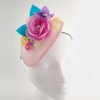 Pink Peony Teardrop Fascinator with Butterfly and Flowers003