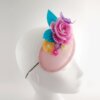 Pink Peony Teardrop Fascinator with Butterfly and Flowers004