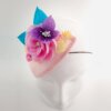 Pink Peony Teardrop Fascinator with Butterfly and Flowers006