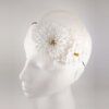 White & Ivory Chrysanthemum Bridal Fascinator001