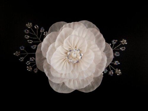 Aurora1 Bridal Peony Floral Headpiece