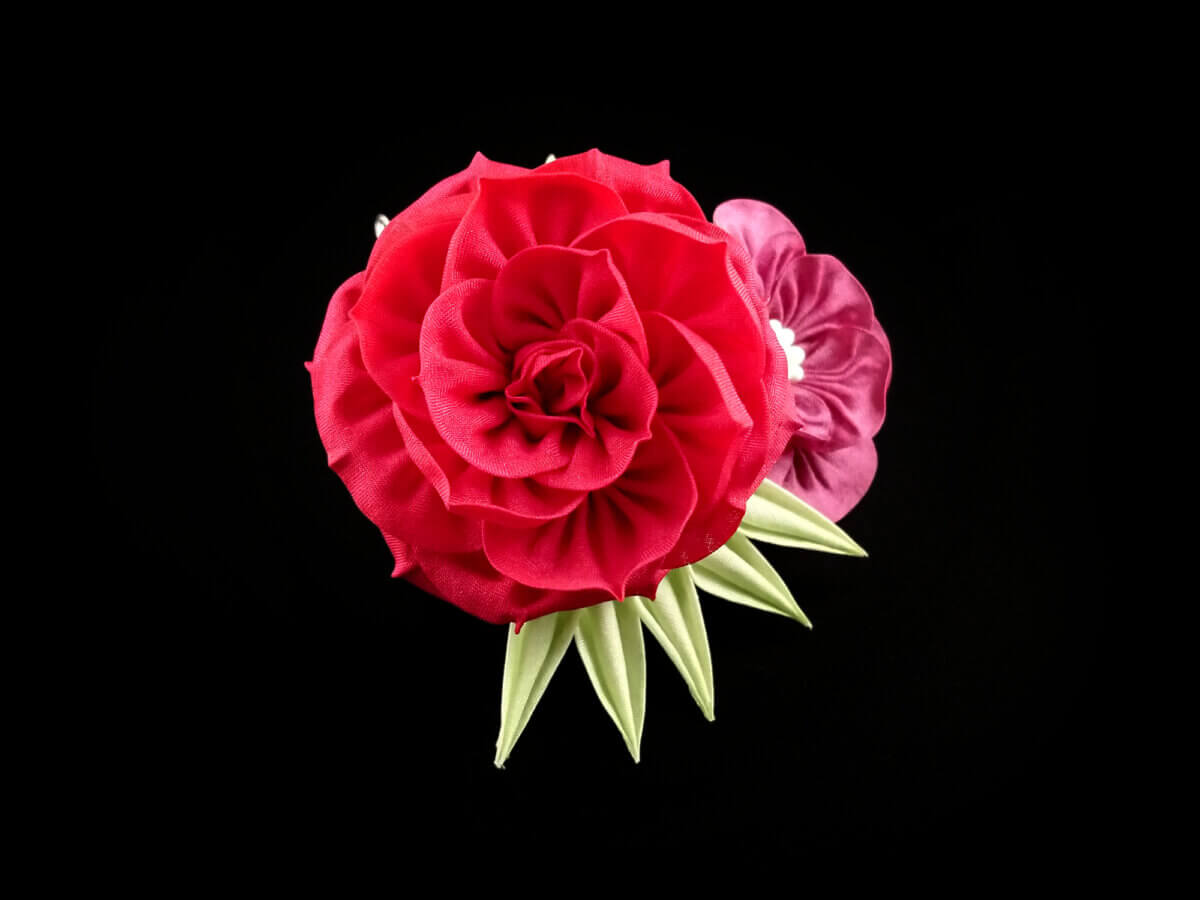 Festive Crimson Rose Headpiece