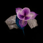 Purple Iris Floral Brooch