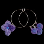 hydrangea asymmetric hoop earrings