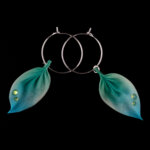 Dewy Leaf Hoop Earrings